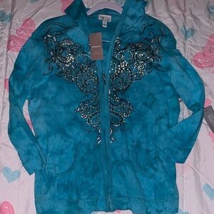 Chico's Blue Embellished Jacket